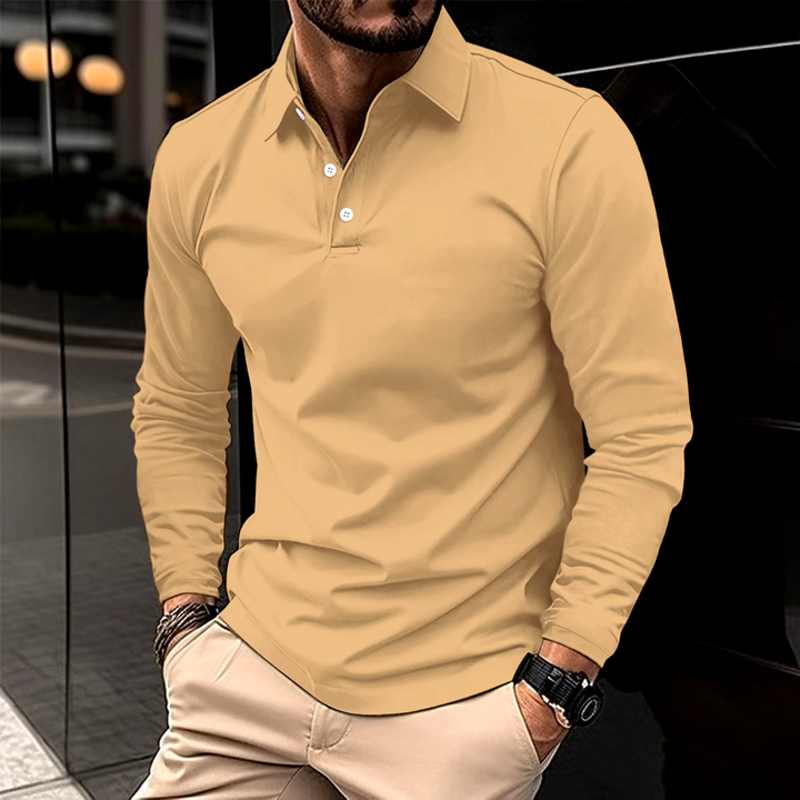 Étienne | Polo à Manches Longues Homme Coupe Ajustée