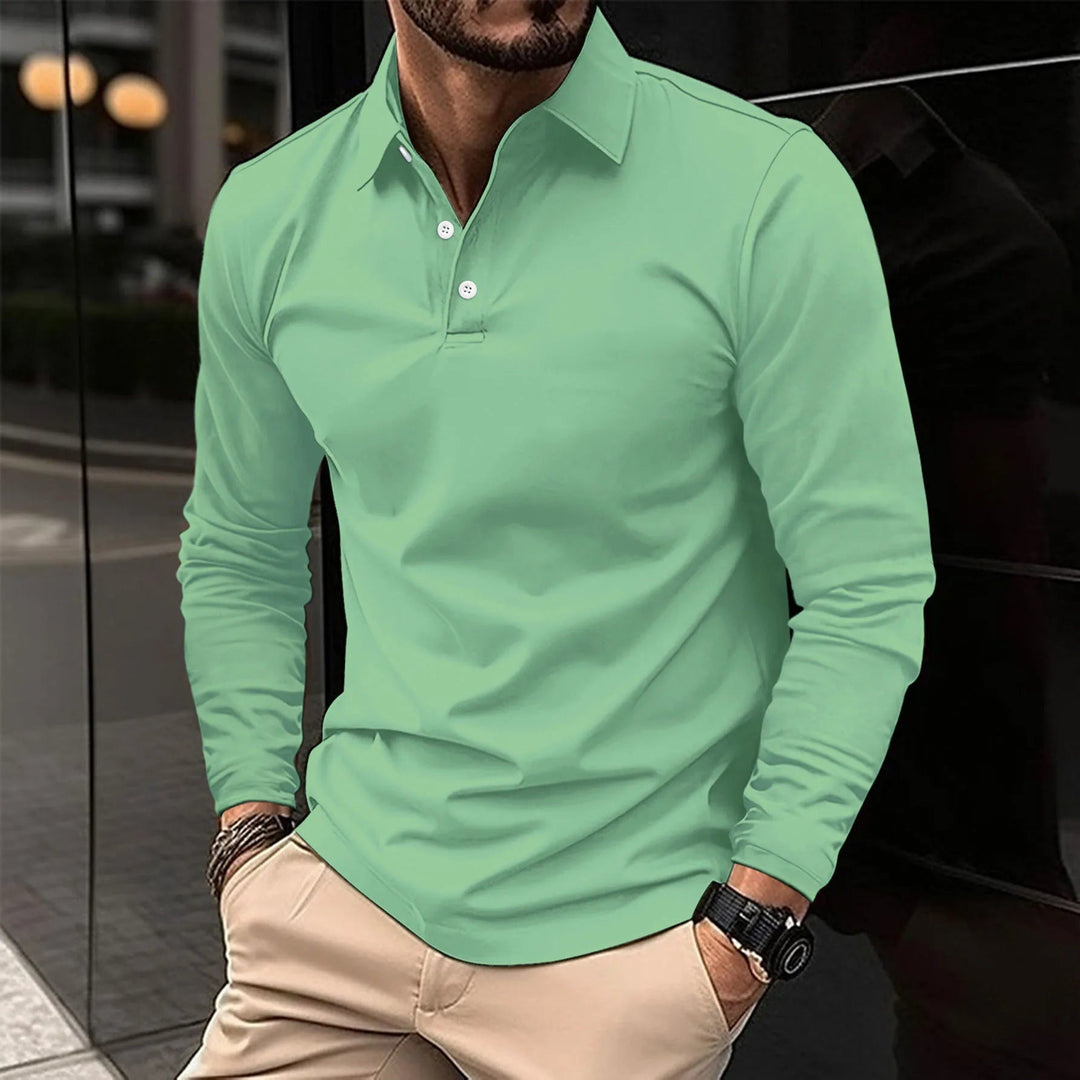 Étienne | Polo à Manches Longues Homme Coupe Ajustée