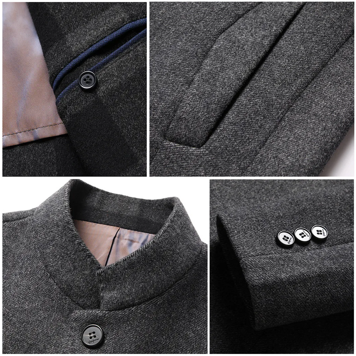 Étienne | Veste en Laine Homme Col Montant Boutons