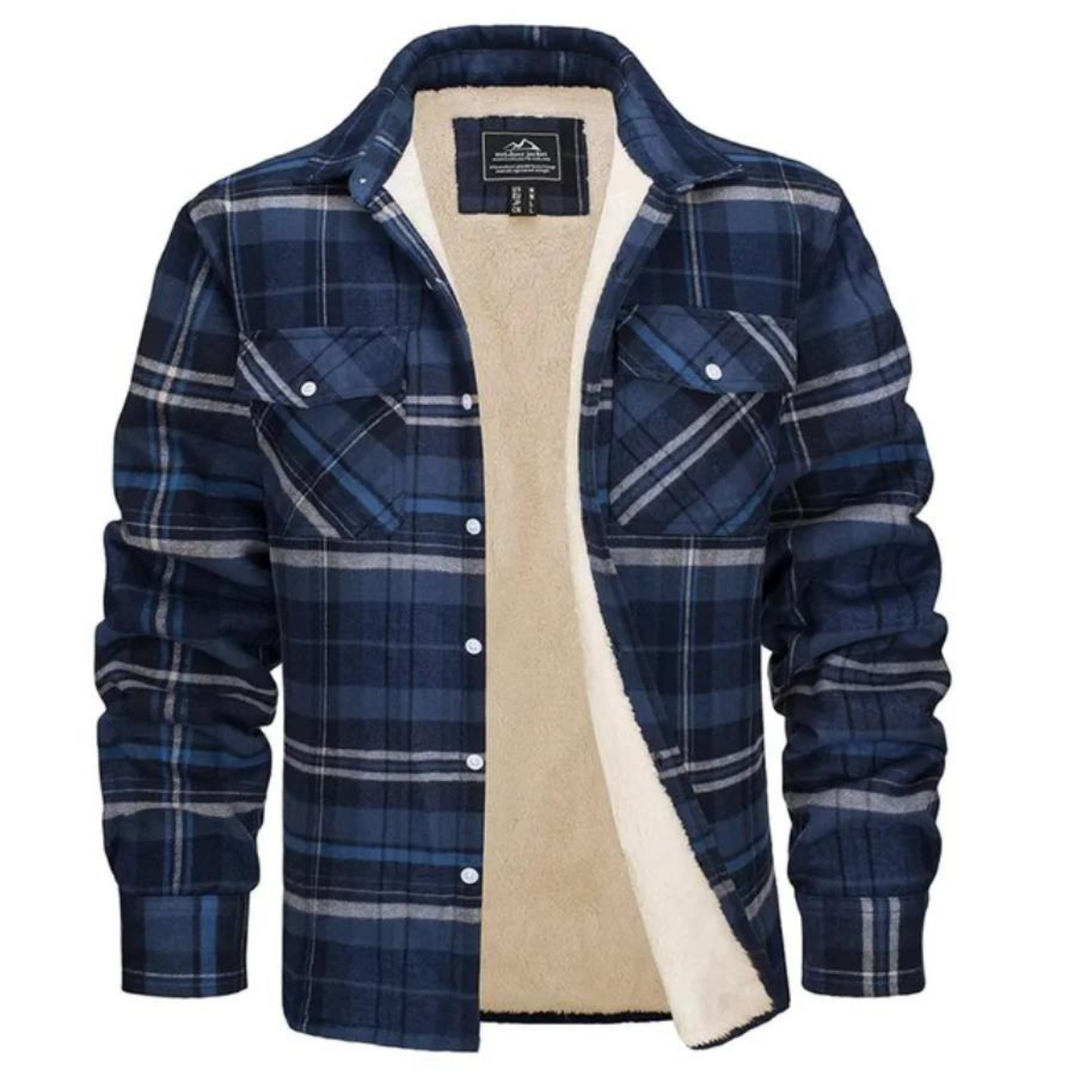 Étienne | Veste Sherpa Homme à Carreaux Doublure Intérieure