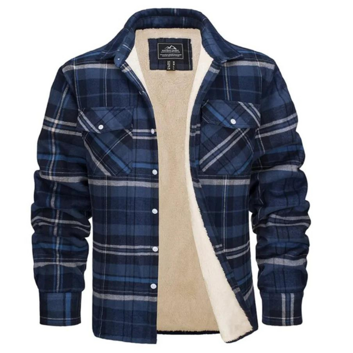 Étienne | Veste Sherpa Homme à Carreaux Doublure Intérieure