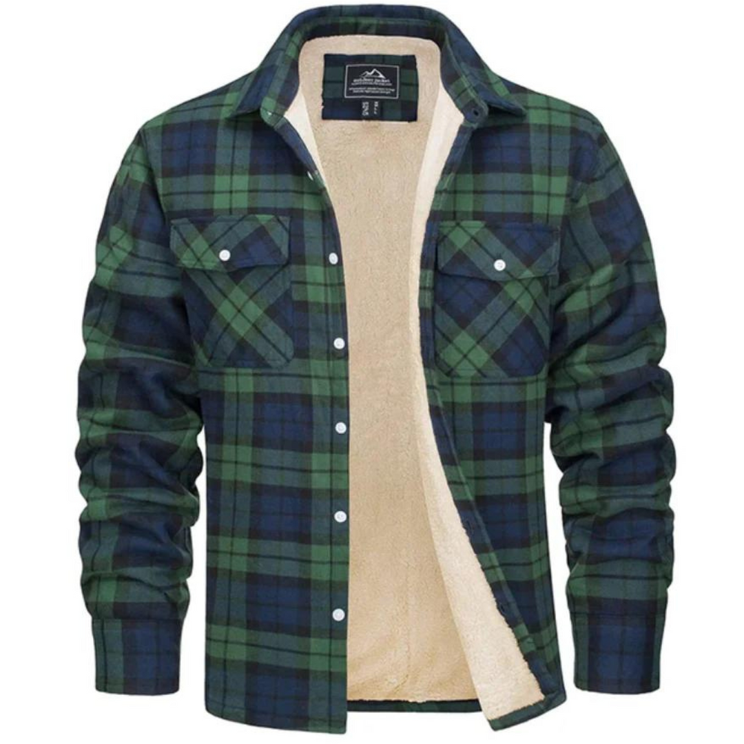 Étienne | Veste Sherpa Homme à Carreaux Doublure Intérieure