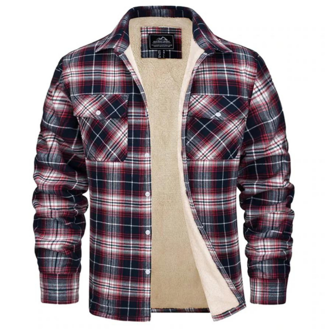 Étienne | Veste Sherpa Homme à Carreaux Doublure Intérieure
