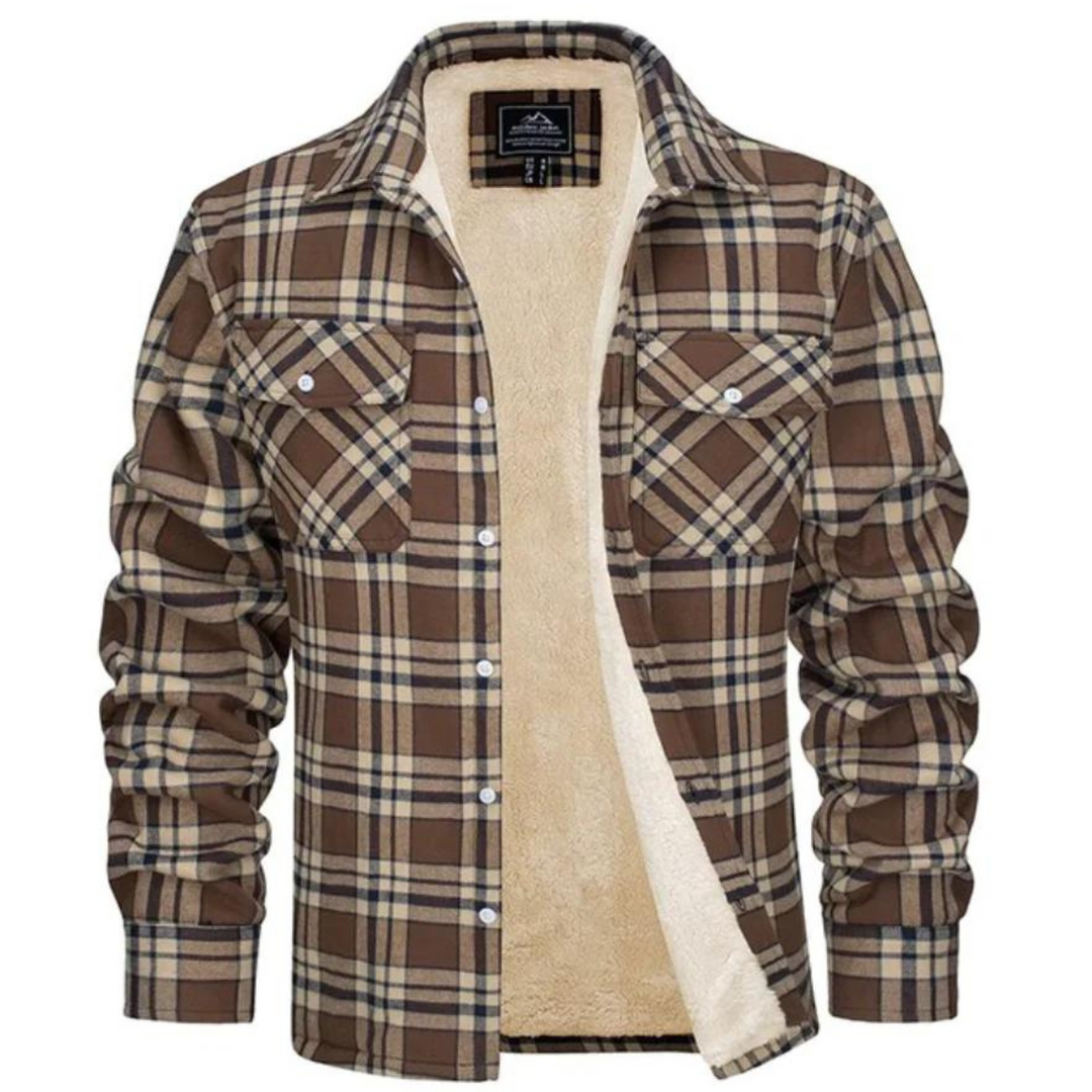Étienne | Veste Sherpa Homme à Carreaux Doublure Intérieure