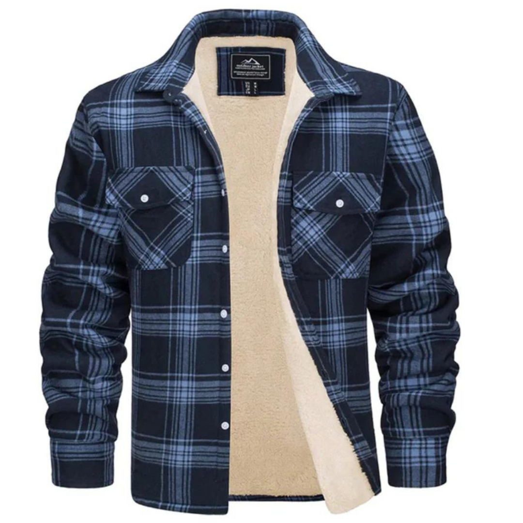Étienne | Veste Sherpa Homme à Carreaux Doublure Intérieure