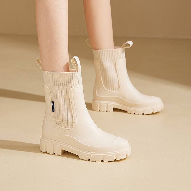 Florence | Botte de Pluie Chelsea Boots Femme Semelle Épaisse