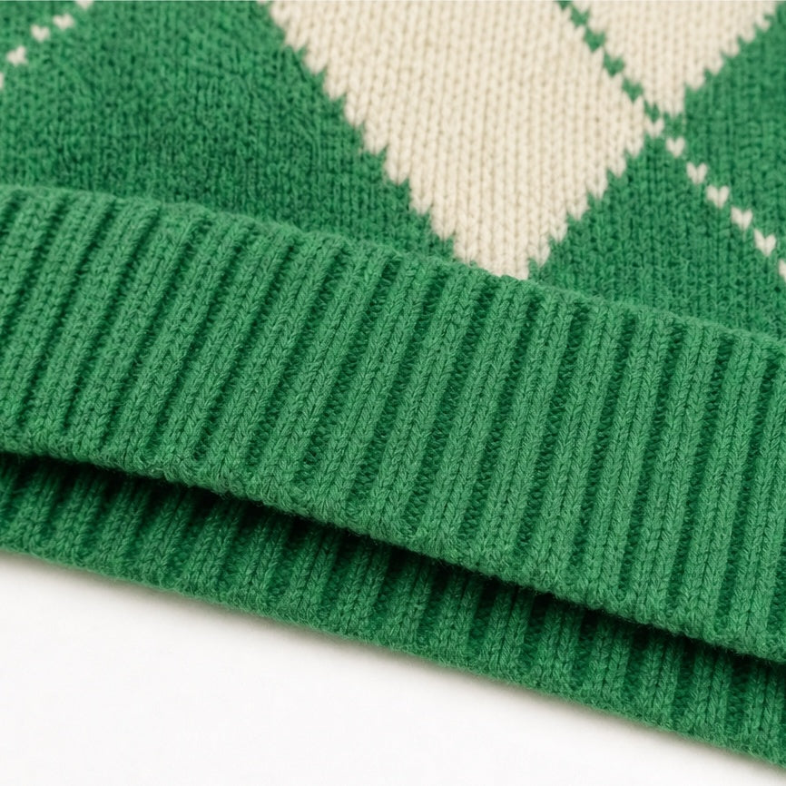 Florence | Poncho en Maille Femme à Capuche Motif Argyle