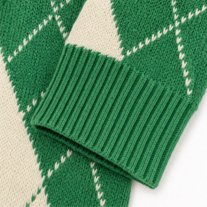 Florence | Poncho en Maille Femme à Capuche Motif Argyle