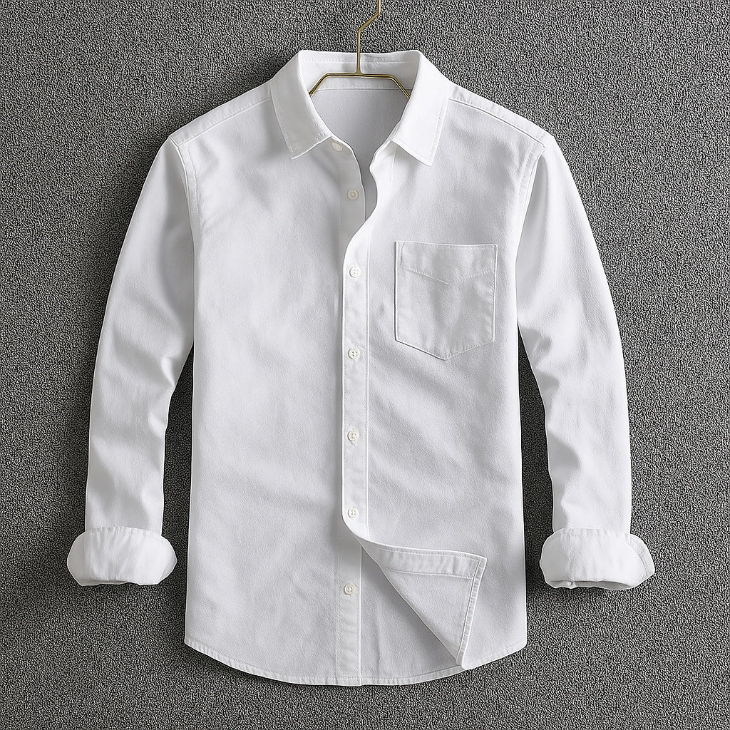 Gabriel | Chemise Oxford Homme Manche Longue Poche Poitrine