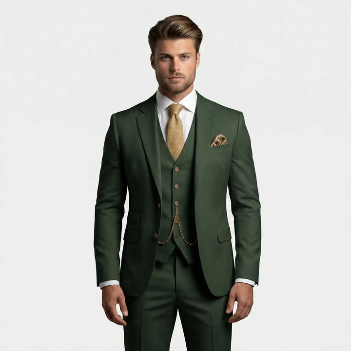 Gabriel | Costume Trois Pièces Slim Fit Homme Gilet Chaîne