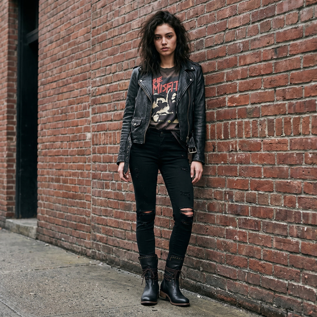 Gabrielle | Bottines Cuir Femme à Lacets Clous Talon Bloc