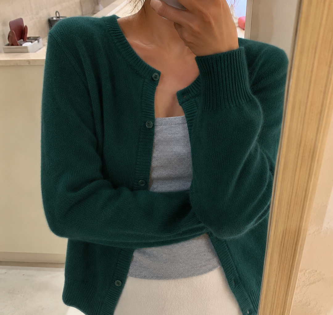 Gabrielle | Cardigan Femme Maille Douce Encolure Ronde Boutons