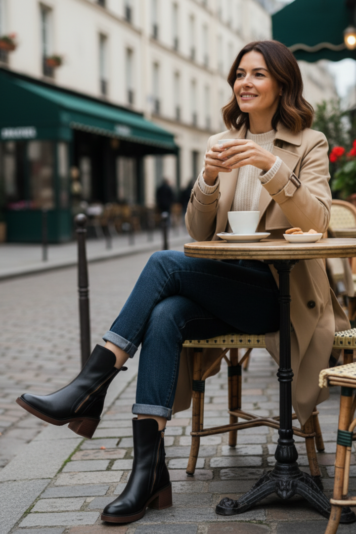 Garance | Bottines Cuir Femme Talon Bloc Zip
