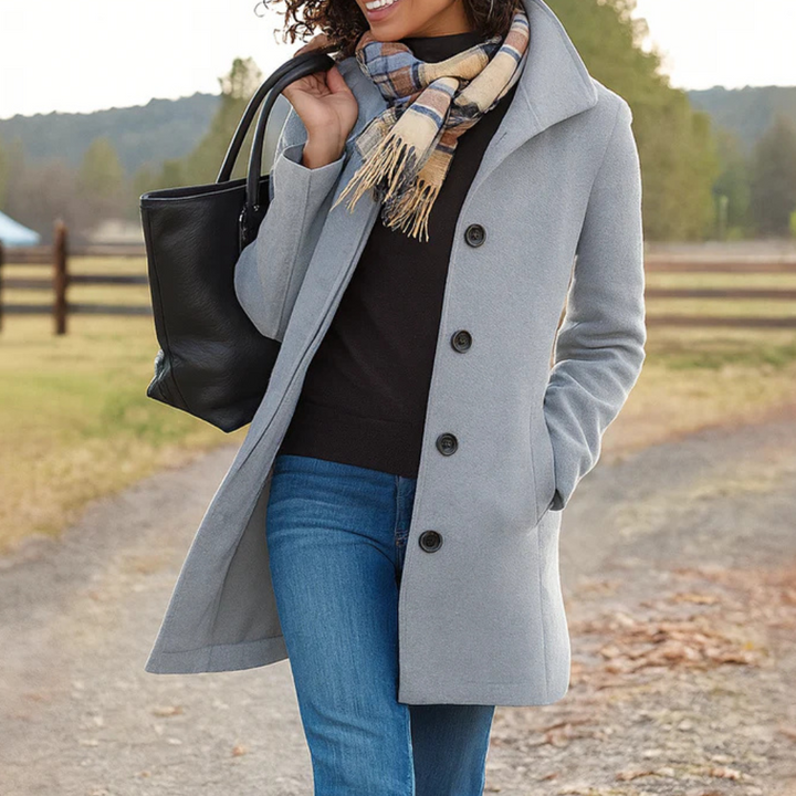 Garance | Manteau en Laine Femme Boutons Chic Coupe Ajustée