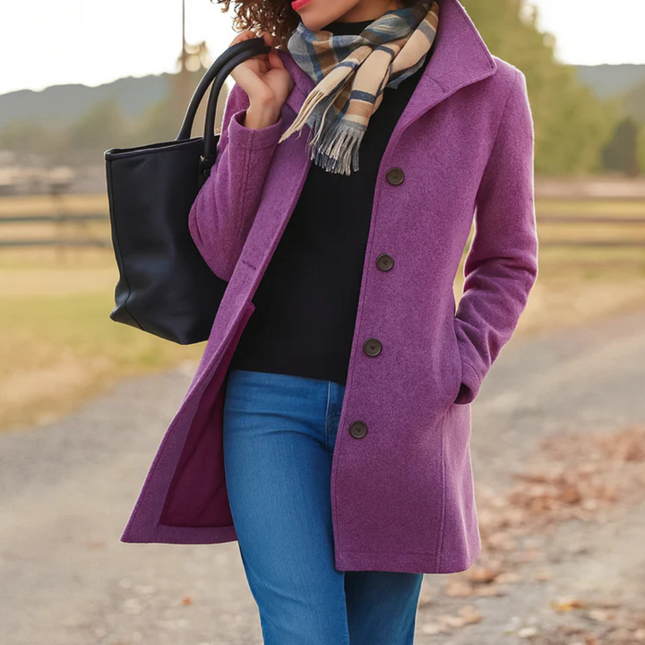Garance | Manteau en Laine Femme Boutons Chic Coupe Ajustée