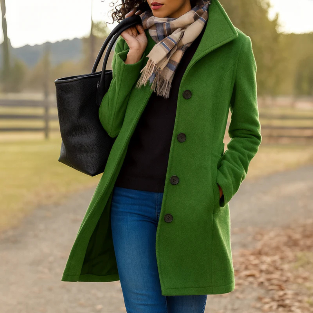 Garance | Manteau en Laine Femme Boutons Chic Coupe Ajustée
