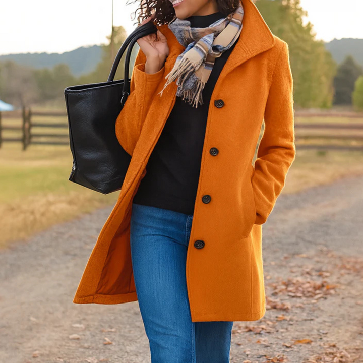 Garance | Manteau en Laine Femme Boutons Chic Coupe Ajustée