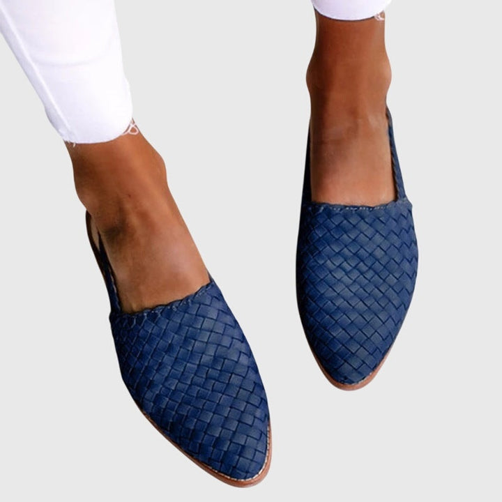 Garance | Mocassin Femme Tressé Loafers Bout Pointu Semelle Plate