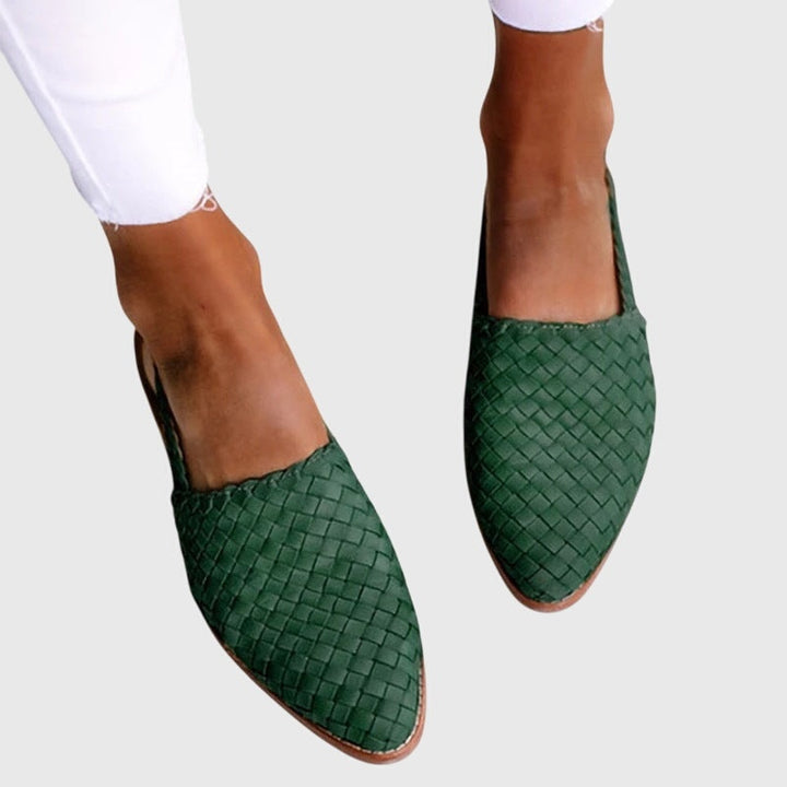 Garance | Mocassin Femme Tressé Loafers Bout Pointu Semelle Plate