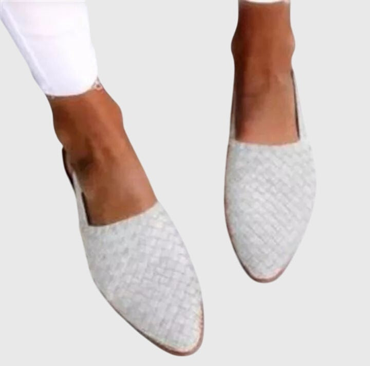 Garance | Mocassin Femme Tressé Loafers Bout Pointu Semelle Plate