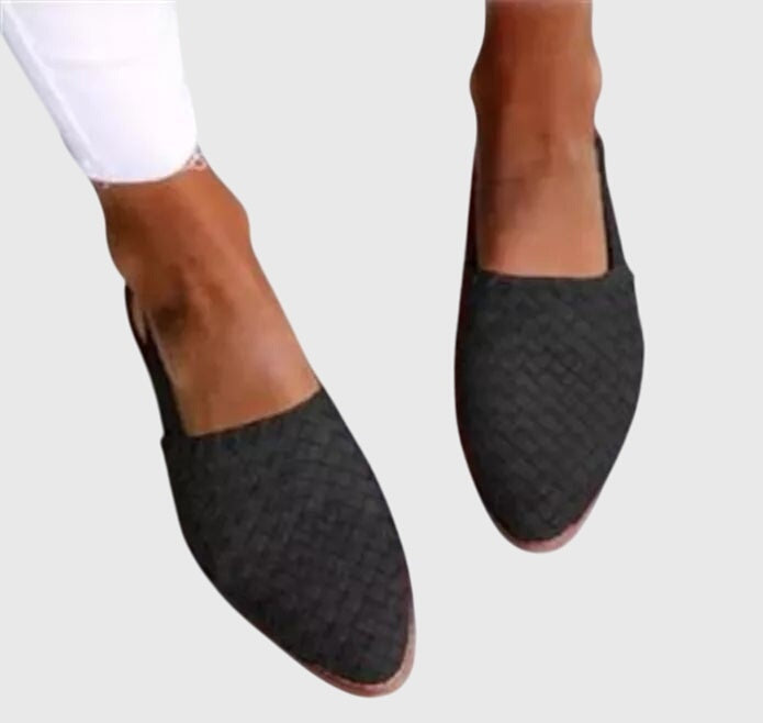Garance | Mocassin Femme Tressé Loafers Bout Pointu Semelle Plate