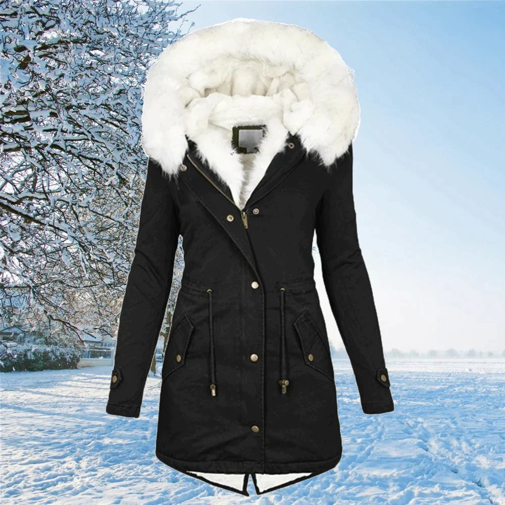 Garance | Parka Longue à Capuche Femme Fourrure