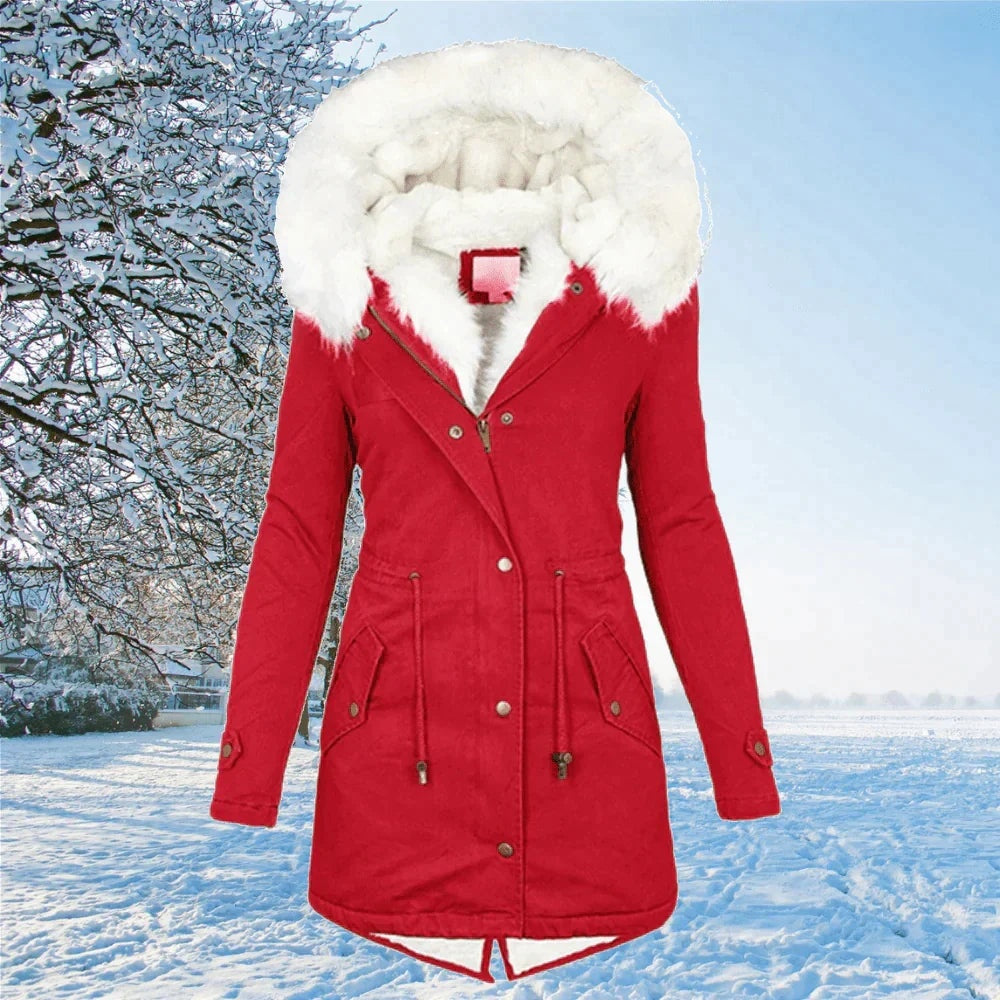 Garance | Parka Longue à Capuche Femme Fourrure