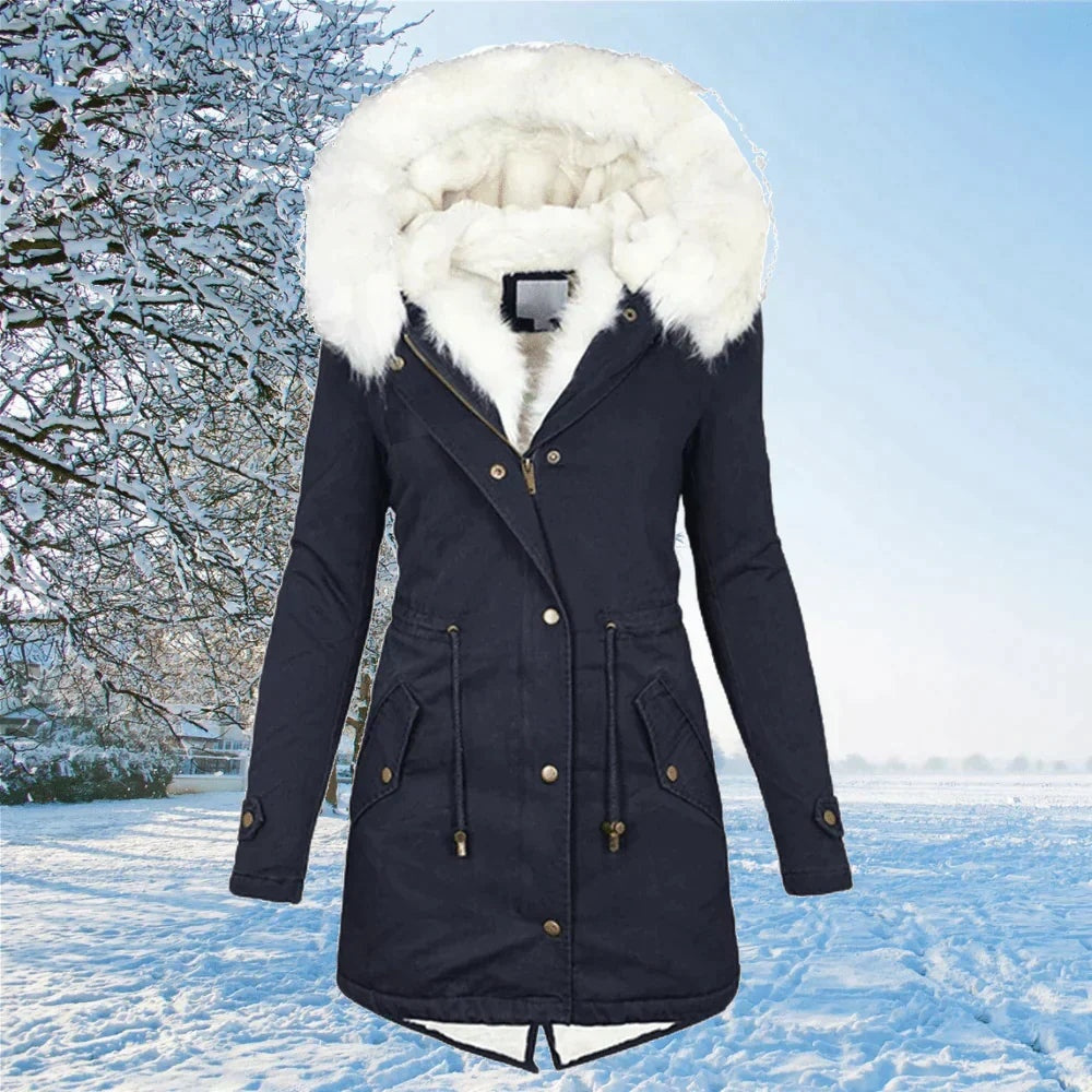Garance | Parka Longue à Capuche Femme Fourrure