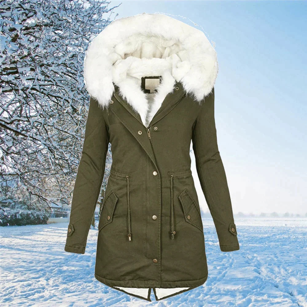 Garance | Parka Longue à Capuche Femme Fourrure