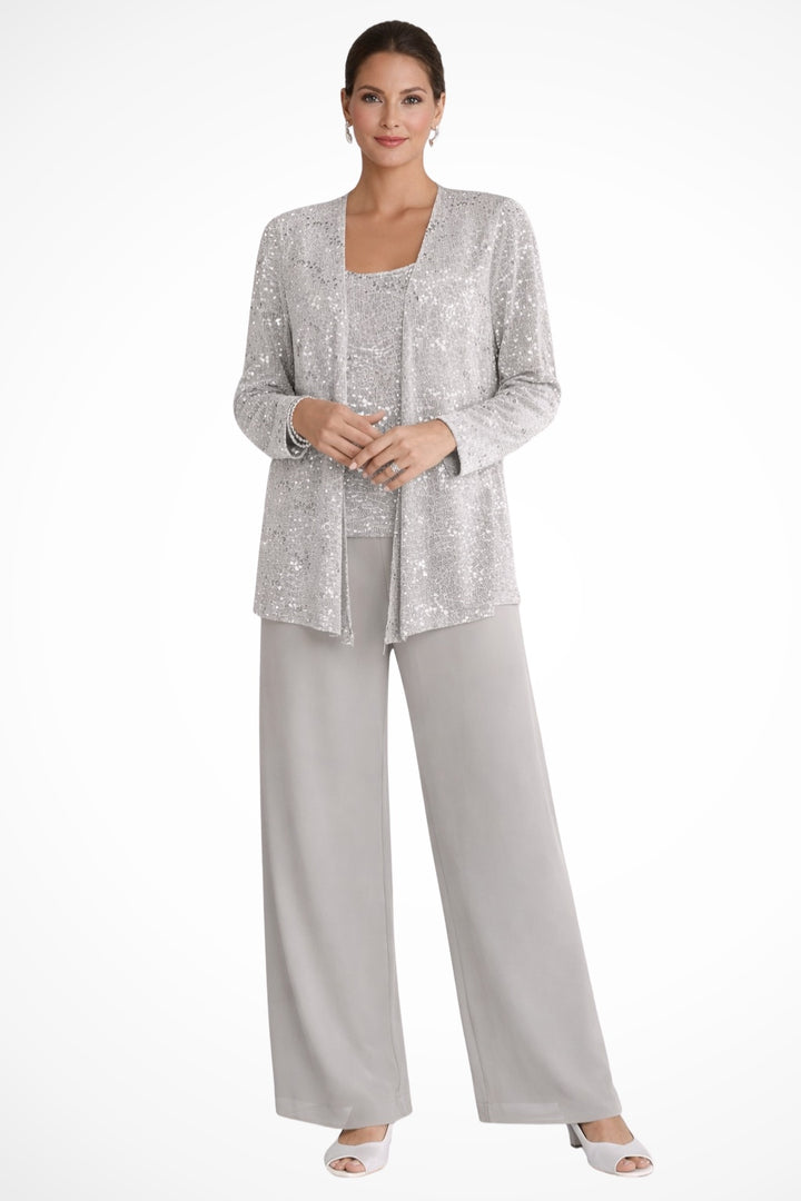 Garance | Veste Habillée Femme Longue Pailletée Ensemble Trois Pièces