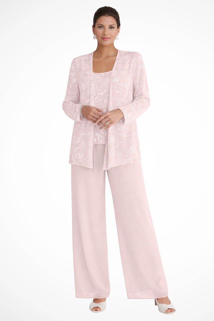 Garance | Veste Habillée Femme Longue Pailletée Ensemble Trois Pièces