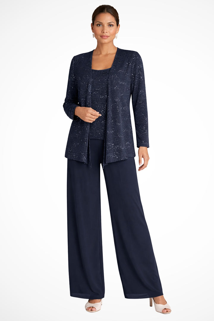 Garance | Veste Habillée Femme Longue Pailletée Ensemble Trois Pièces