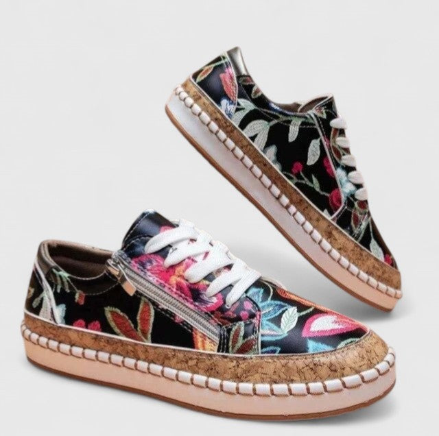 Inès | Basket Tendance Femme Plateforme Imprimé Floral