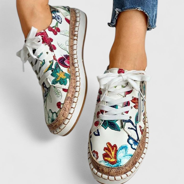 Inès | Basket Tendance Femme Plateforme Imprimé Floral