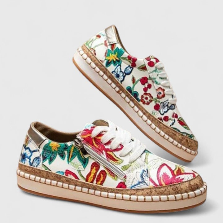 Inès | Basket Tendance Femme Plateforme Imprimé Floral