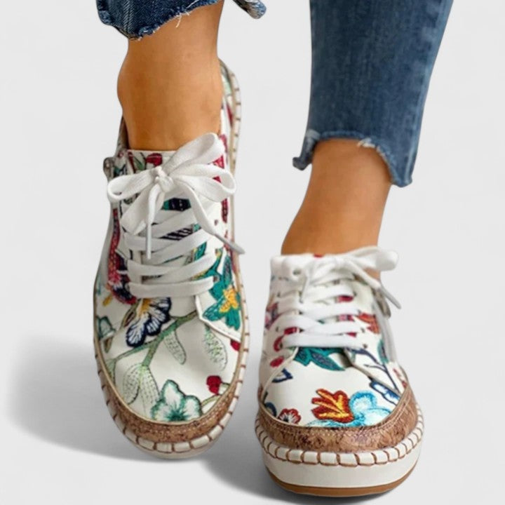 Inès | Basket Tendance Femme Plateforme Imprimé Floral