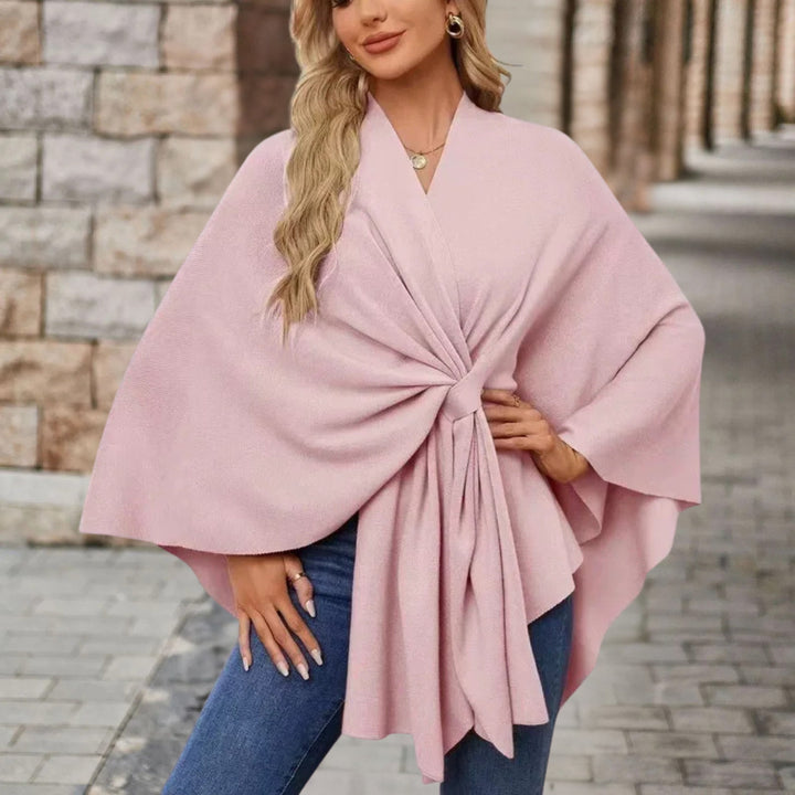 Inès | Poncho Cape Femme Nœud Avant Chic