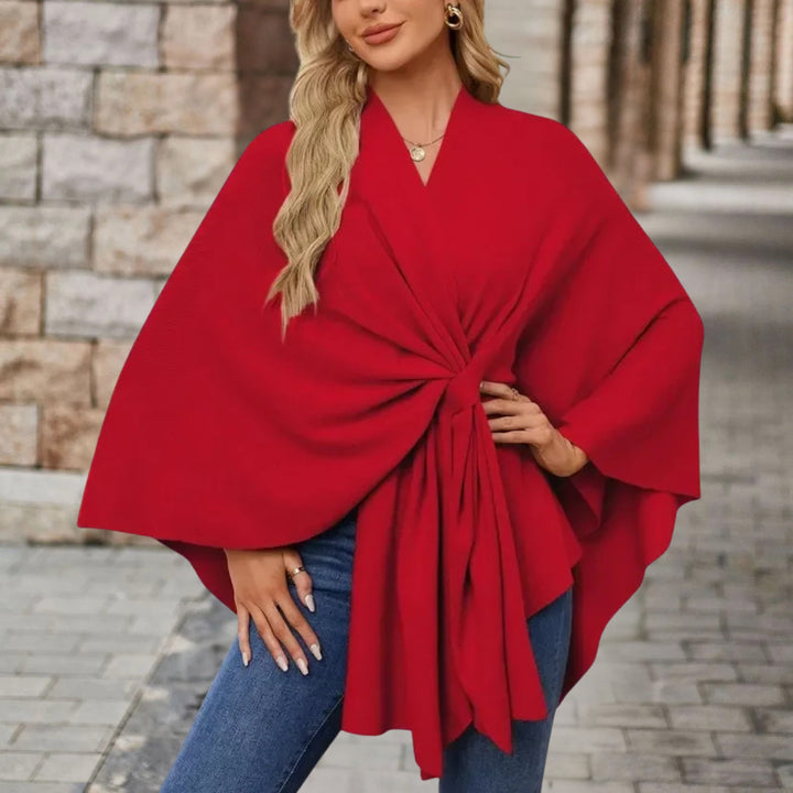 Inès | Poncho Cape Femme Nœud Avant Chic