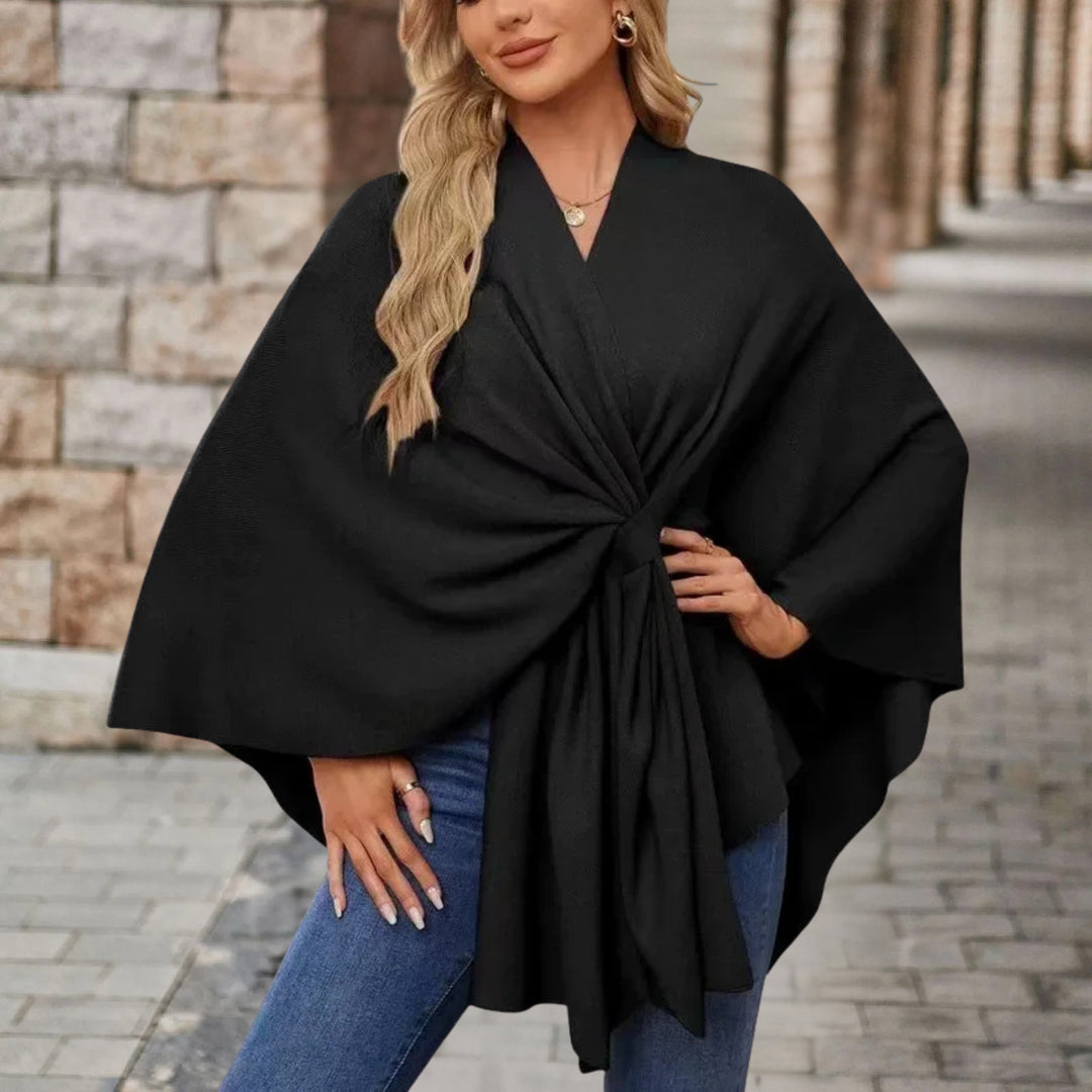 Inès | Poncho Cape Femme Nœud Avant Chic