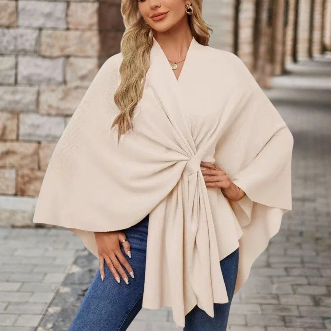 Inès | Poncho Cape Femme Nœud Avant Chic