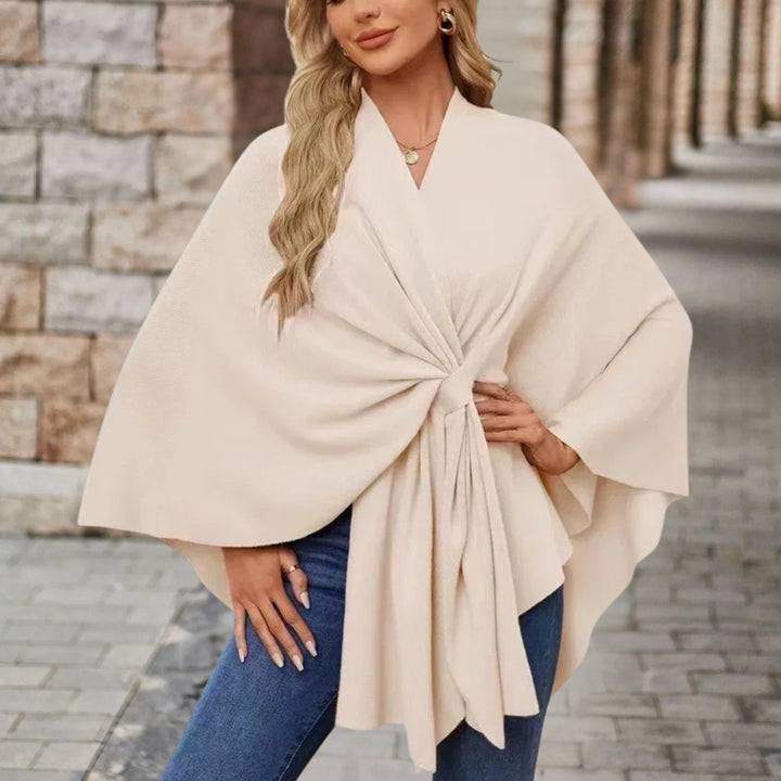 Inès | Poncho Cape Femme Nœud Avant Chic