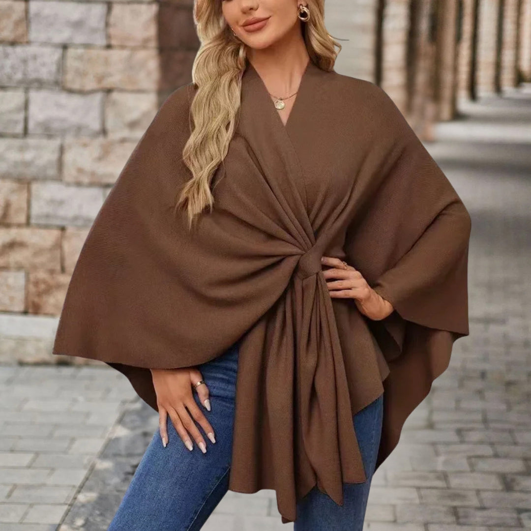 Inès | Poncho Cape Femme Nœud Avant Chic