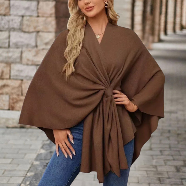 Inès | Poncho Cape Femme Nœud Avant Chic