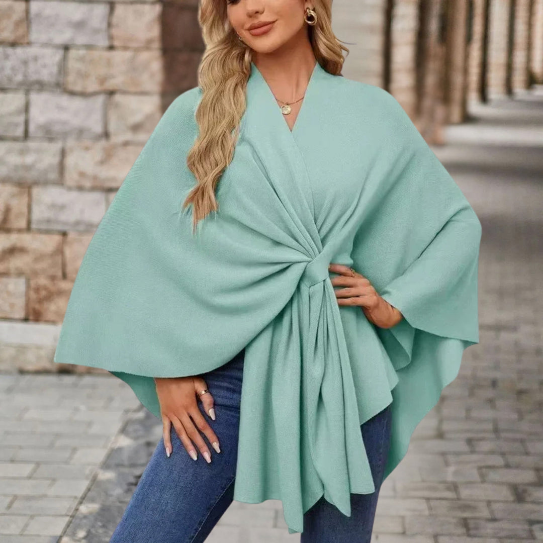 Inès | Poncho Cape Femme Nœud Avant Chic