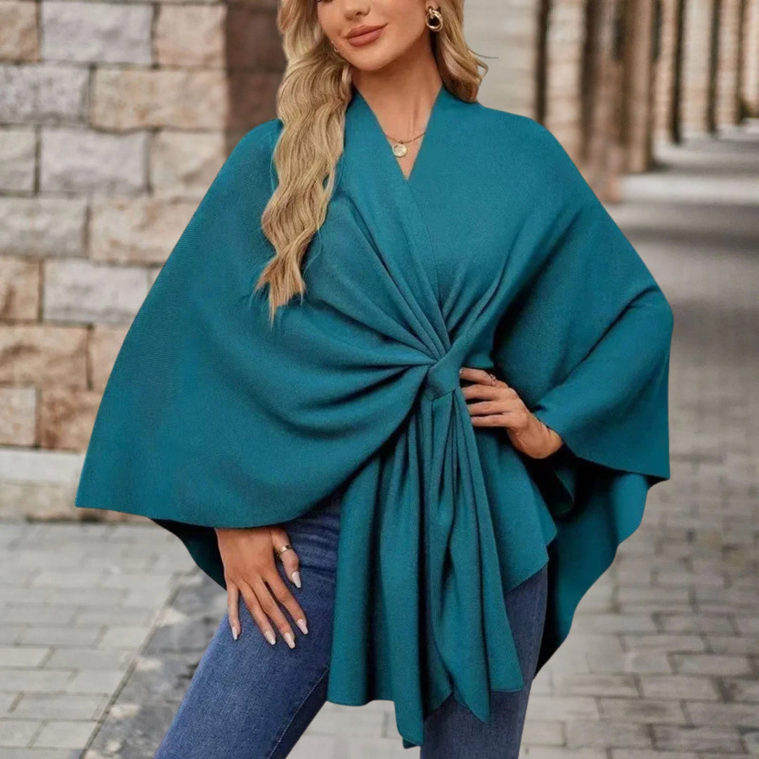 Inès | Poncho Cape Femme Nœud Avant Chic