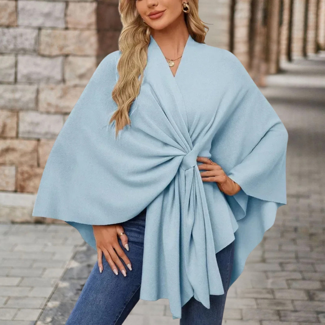 Inès | Poncho Cape Femme Nœud Avant Chic