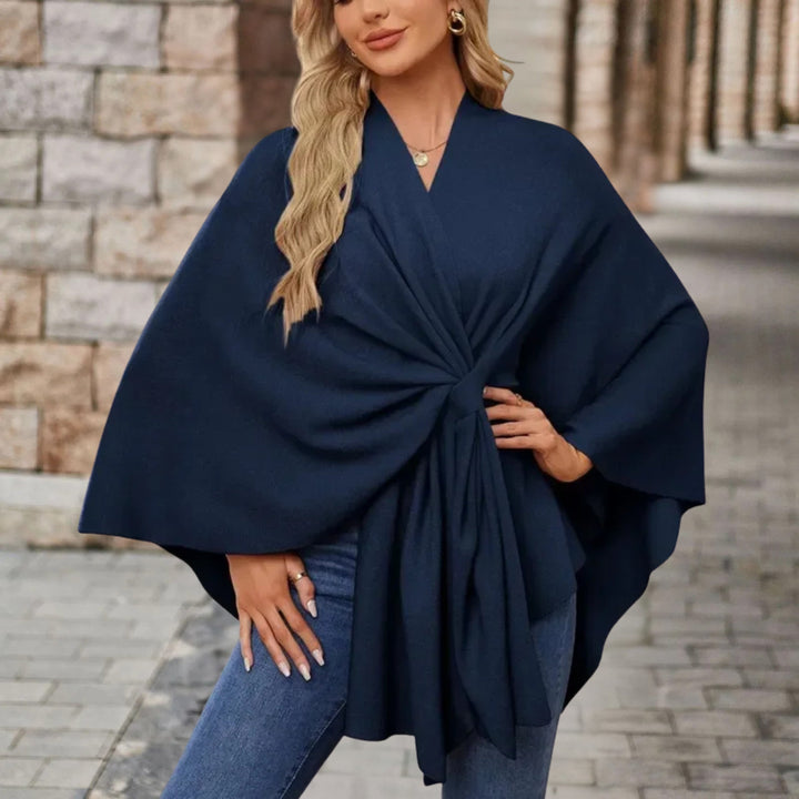 Inès | Poncho Cape Femme Nœud Avant Chic