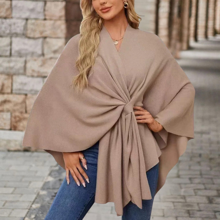 Inès | Poncho Cape Femme Nœud Avant Chic