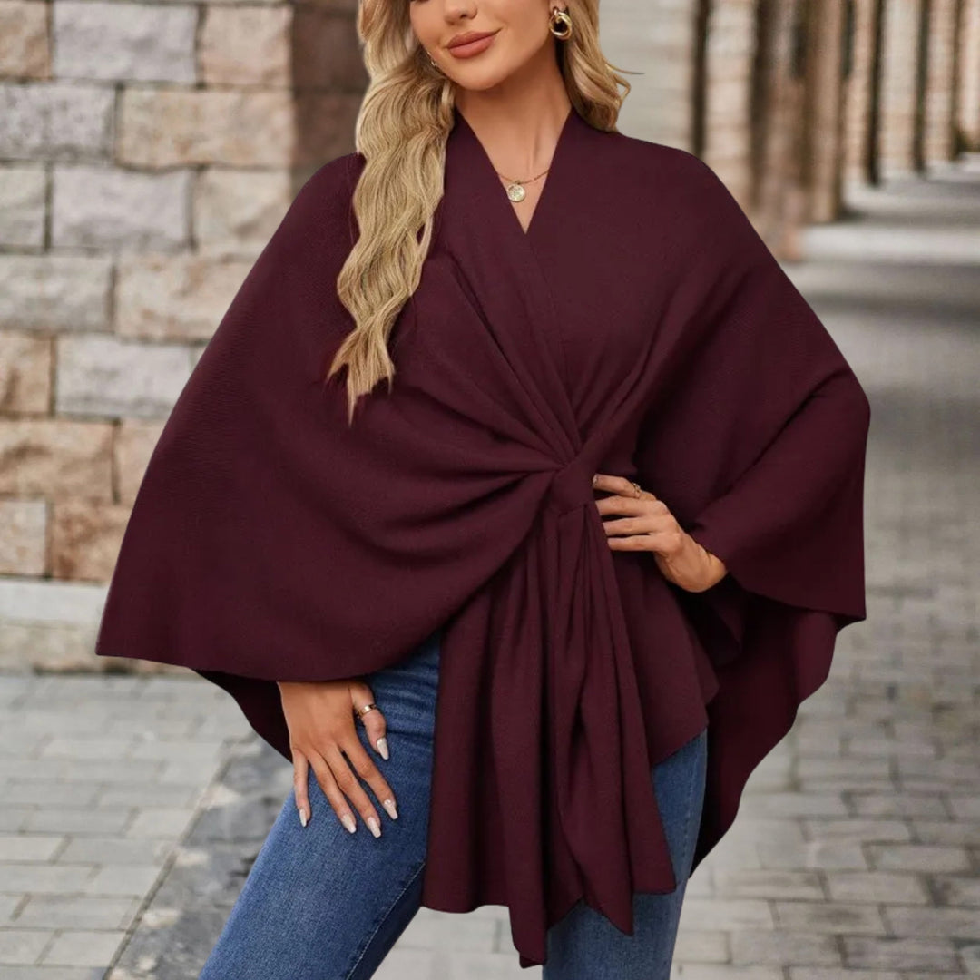 Inès | Poncho Cape Femme Nœud Avant Chic