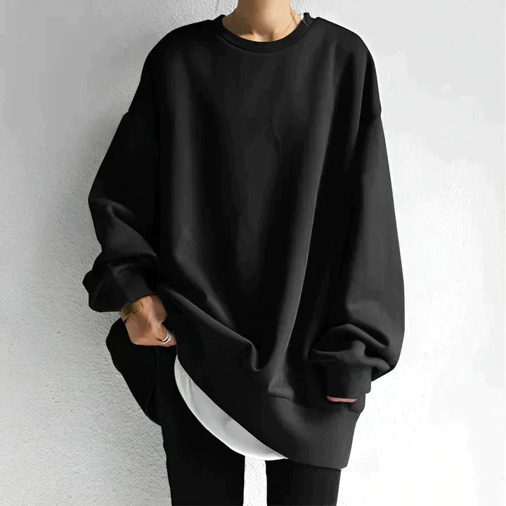 Inès | Sweat Oversize Femme Col Rond Manches Longues